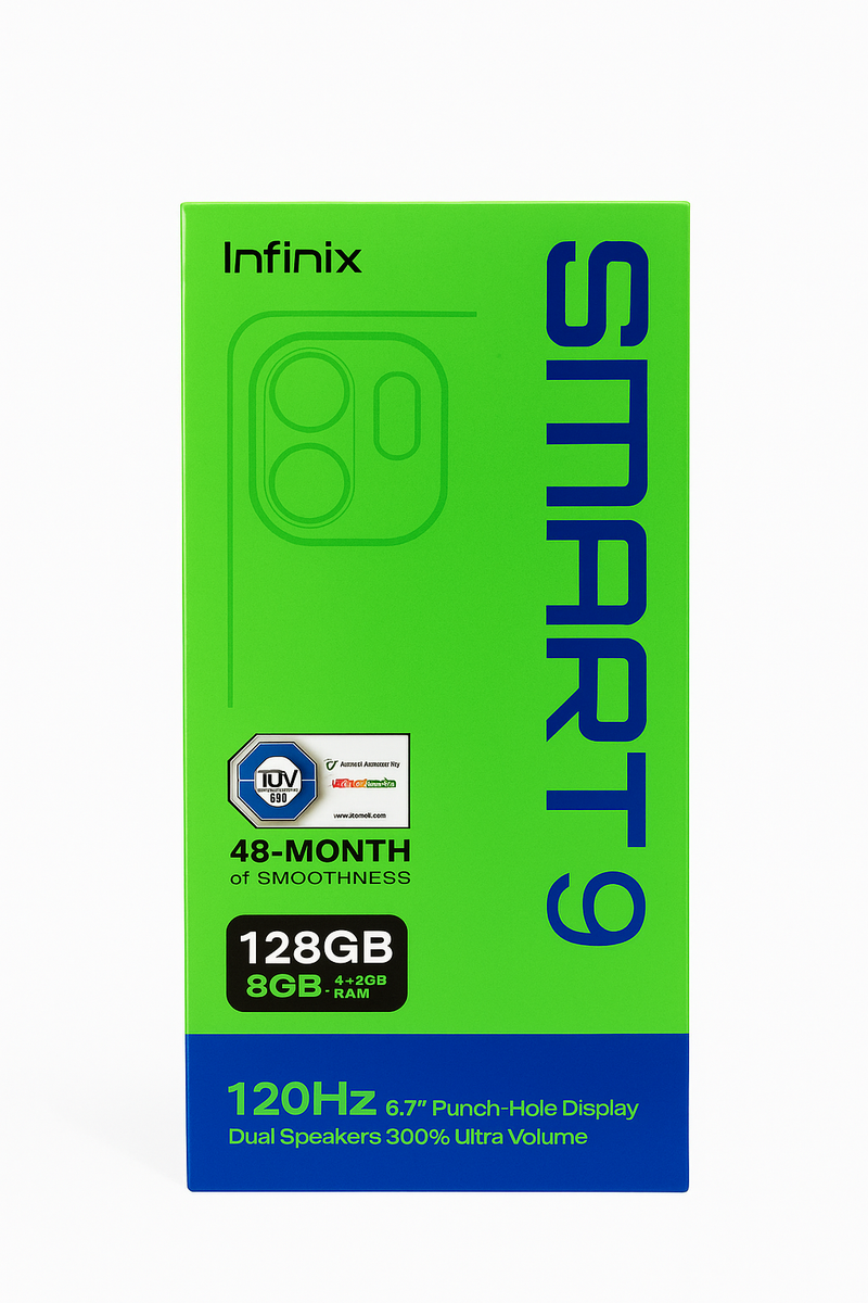 Smartphone INFINIX Smart 9HD 64GB ROM 6GB RAM Tela 90Hz/6.7" Dual Spea