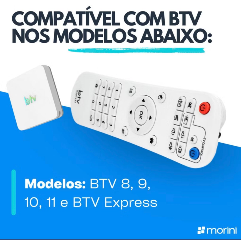 Controle Remoto Btv Universal Recp. B8 B9 B10 B11 Express